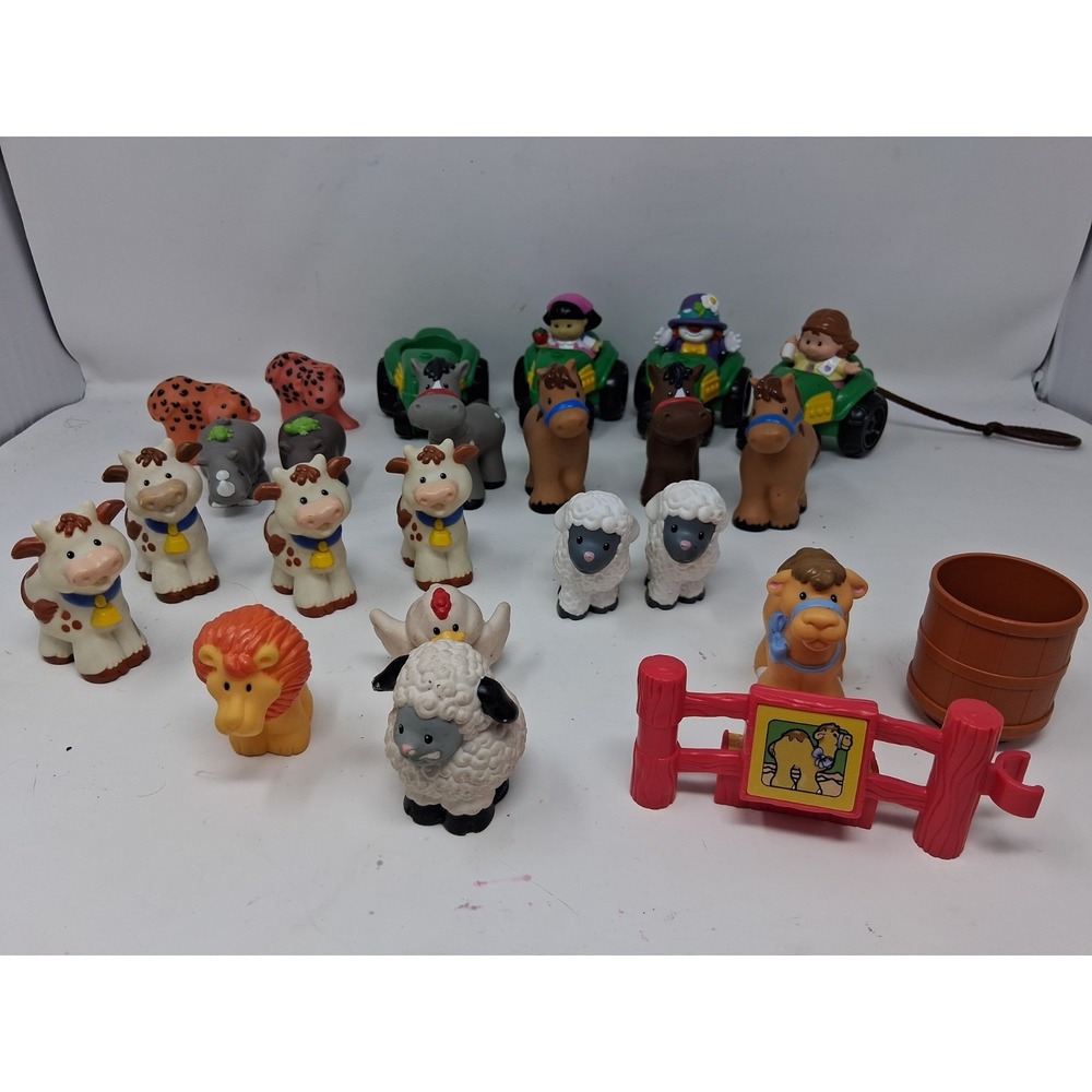 Fisher-Price Farm Animals Lot Of 25 Different Animals Tractors And People. Q